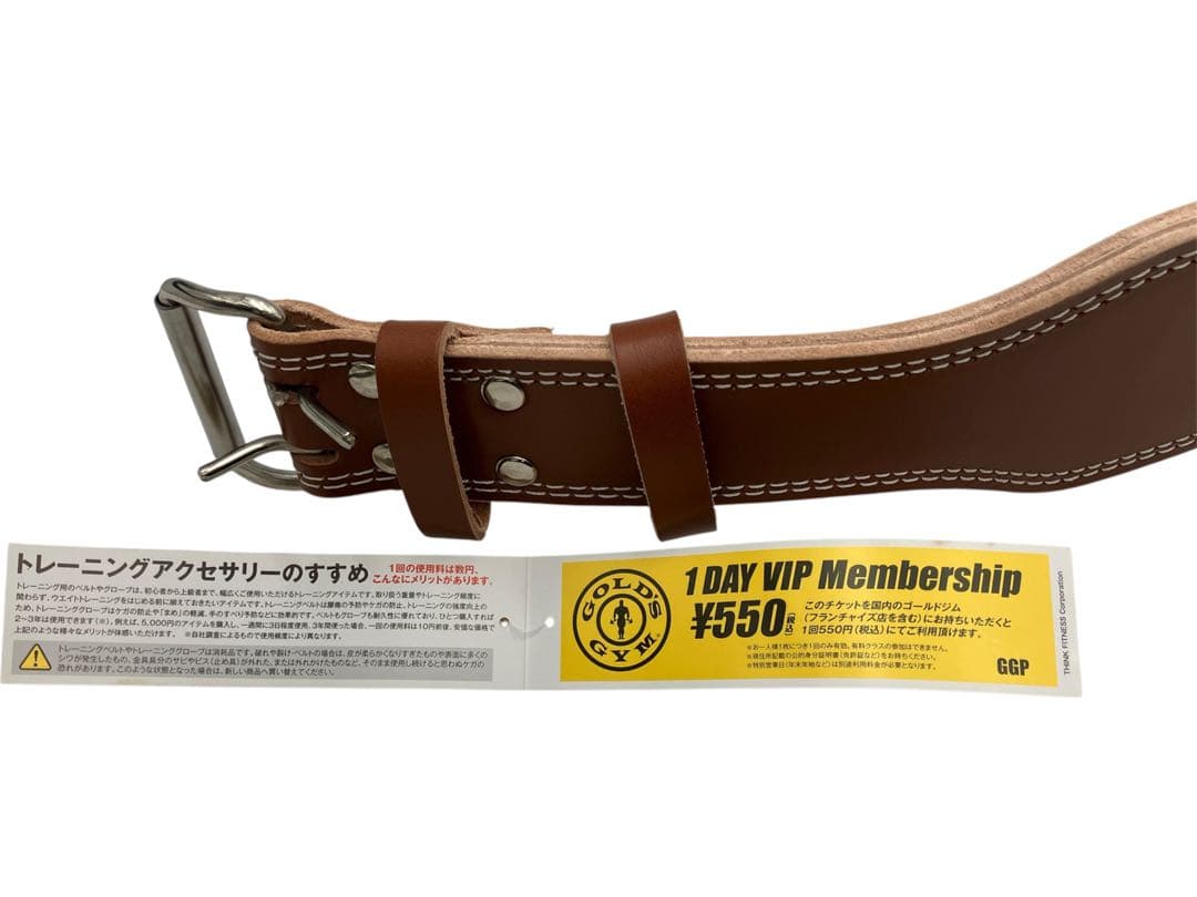 【新品未使用】GOLD'S GYM トレーニングパワーベルト ブラウン