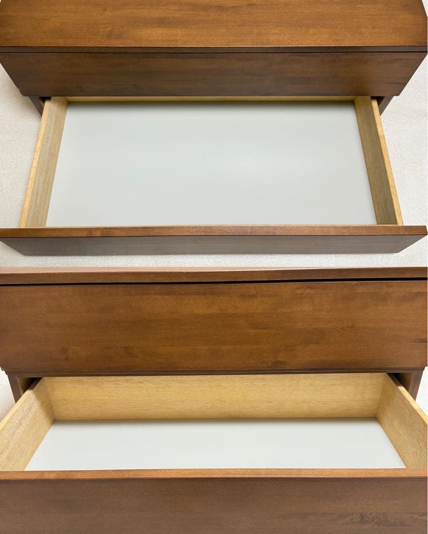 【廃盤品】無印良品　無垢　バーチ材 チェスト 2段 木製　ブラウン　北欧