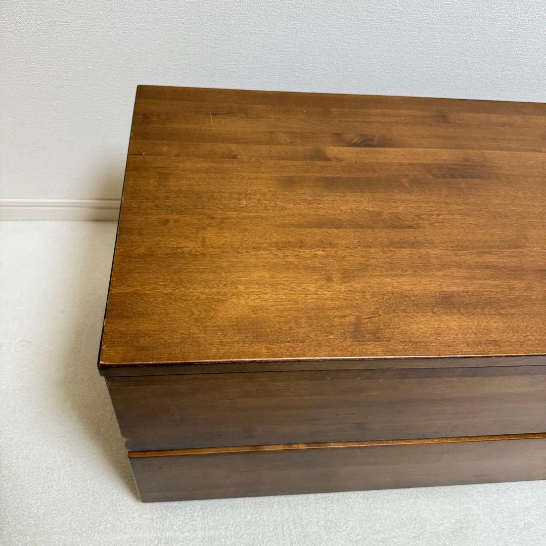【廃盤品】無印良品　無垢　バーチ材 チェスト 2段 木製　ブラウン　北欧