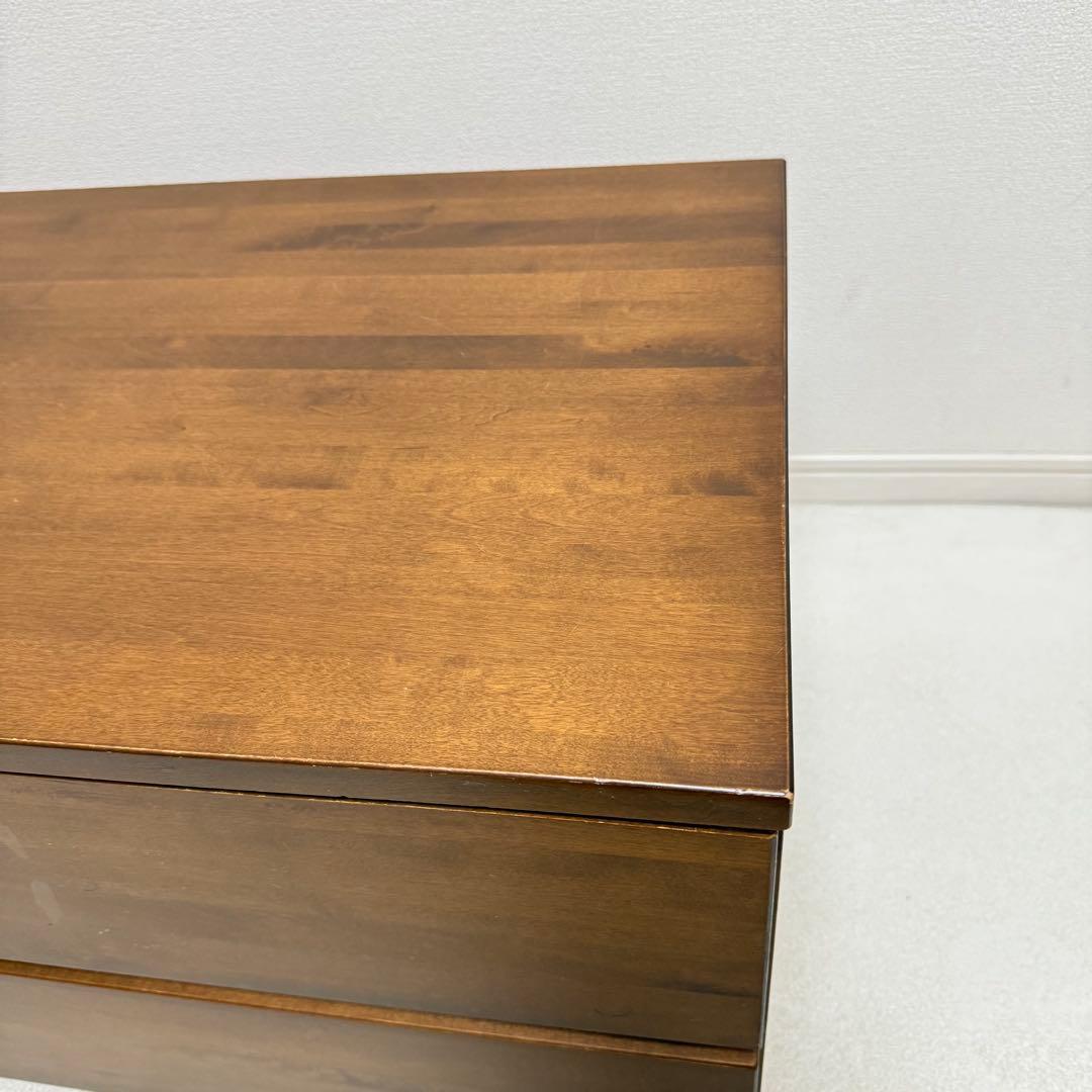 【廃盤品】無印良品　無垢　バーチ材 チェスト 2段 木製　ブラウン　北欧