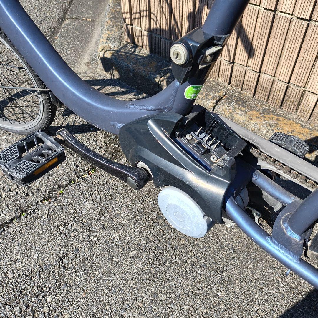 電動アシスト自転車 シティタイプ ブルー 前バスケット付き