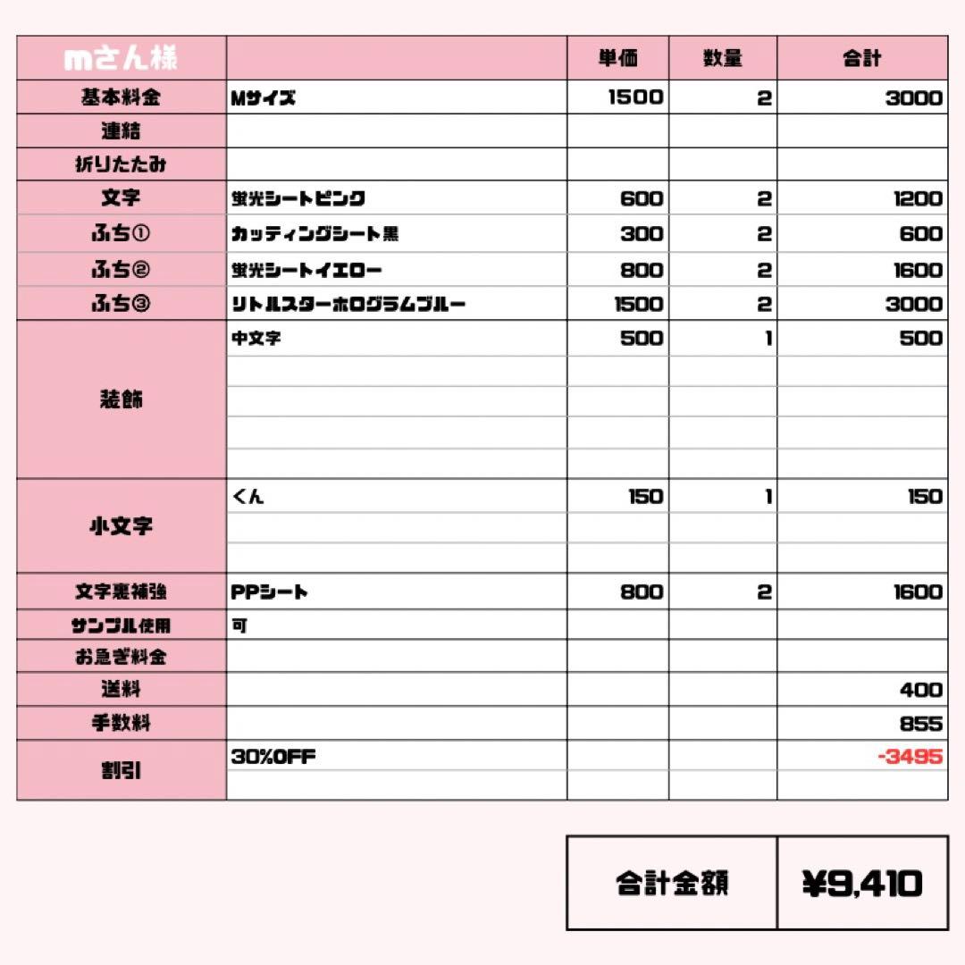 mさん【4/28発】うちわ文字 連結 文字パネル 団扇屋さん オーダー