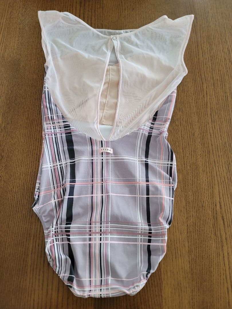 凛*様 スティナ　ピンク系チェック柄 バレエレオタード サイズ L