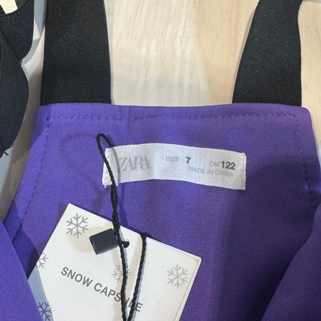 【新品】ZARA スノーキャップスーツ サイズ7 122cm パープル