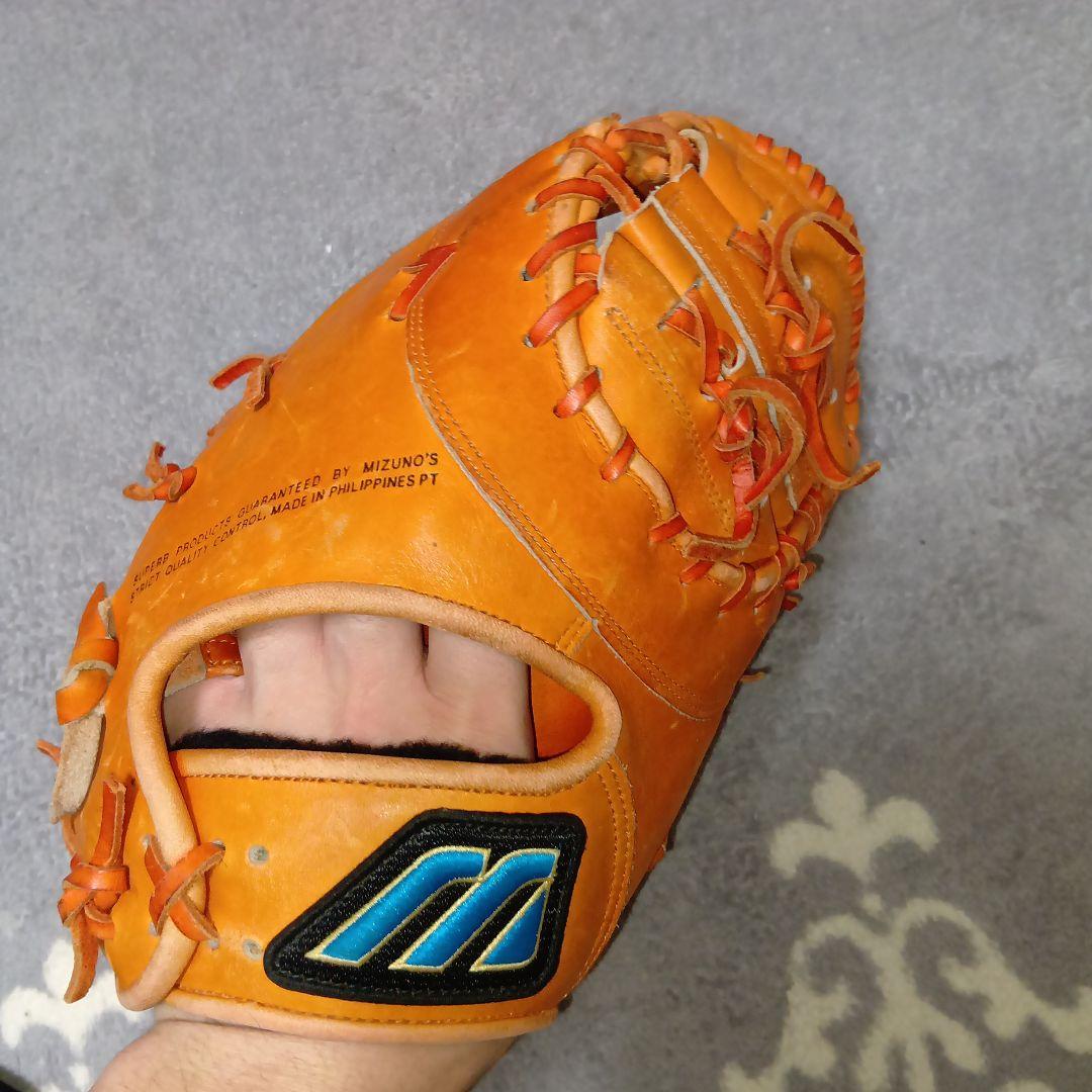 良品 ミズノプロフェッショナル　MIZUNO ファーストミット　青ビューリーグ