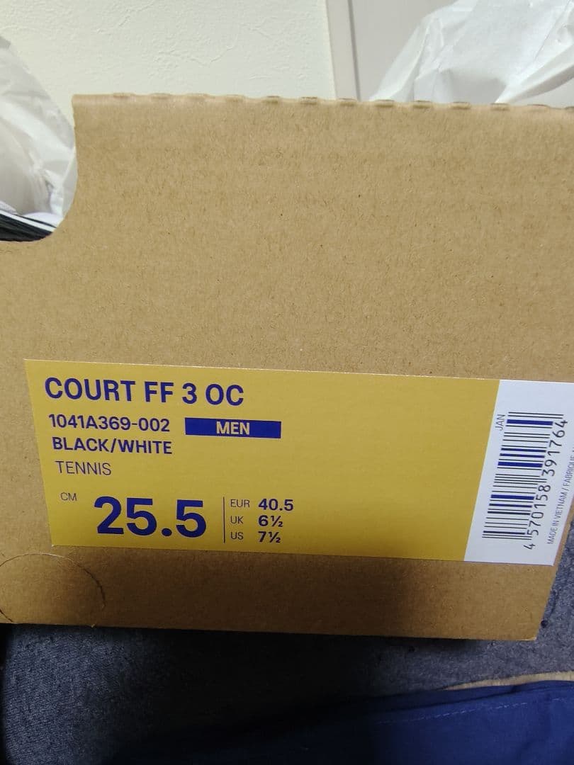 ASICS COURT FF 3 OC 新品ブラック/ホワイト 25.5cm