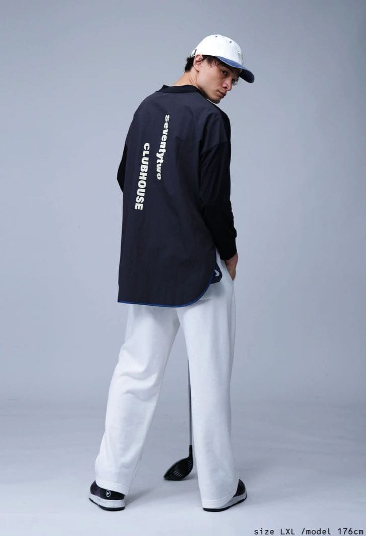 【STCH】UVカットパイピングモックネックトップス ブラック黒 ユニセックス
