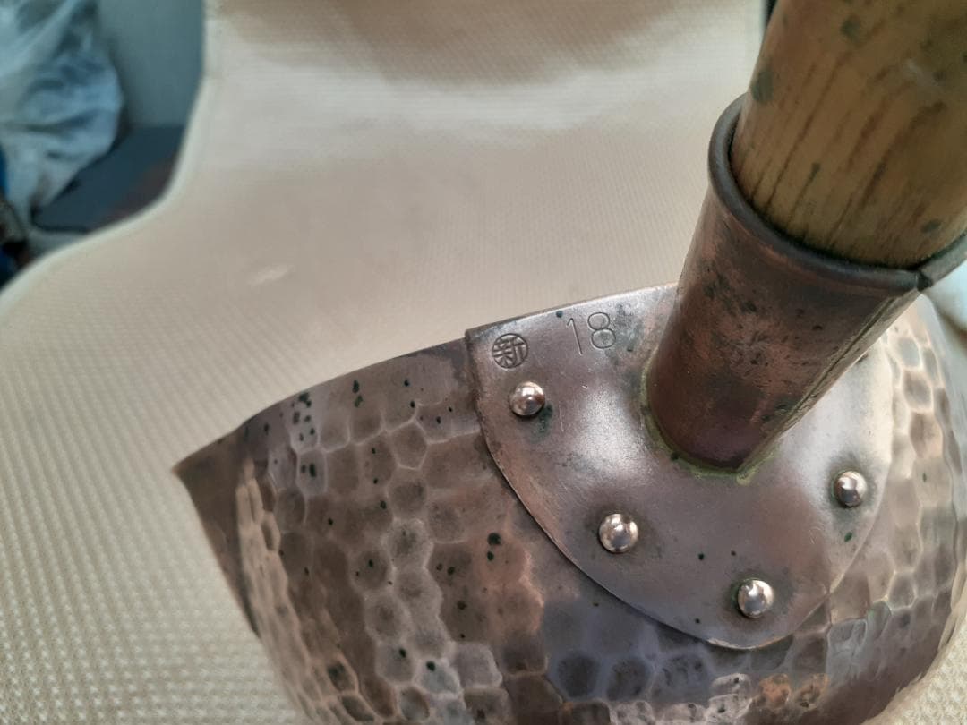 銅製ハンマード片手鍋