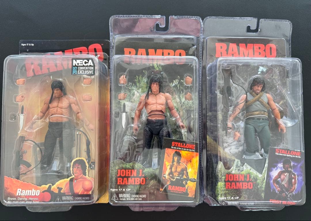 新品未開封⭐︎NECA 3体セット 希少⭐︎ランボー アクションフィギュア ネカ
