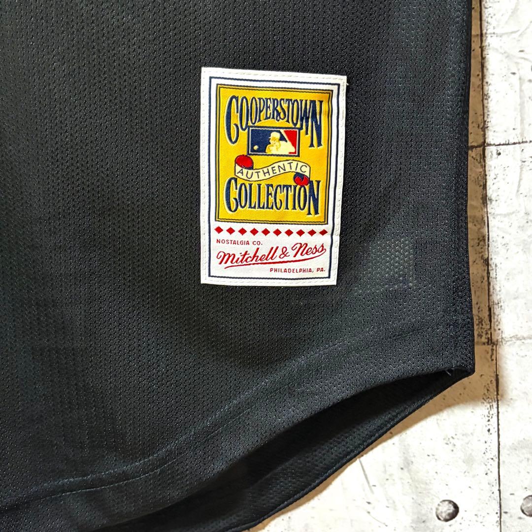 古着 MLB ニューヨーク・メッツ ベースボールシャツ 刺繍ロゴ XL ブラック