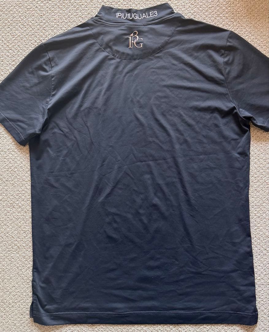 【美品】1PIU1UGUALE3 ロゴモックネック半袖Tシャツ ブラック