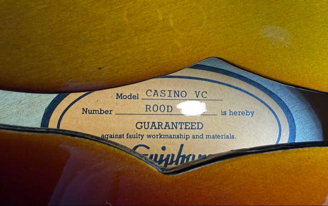 Epiphone CASINO VC エピフォン カジノ ハードケース付き