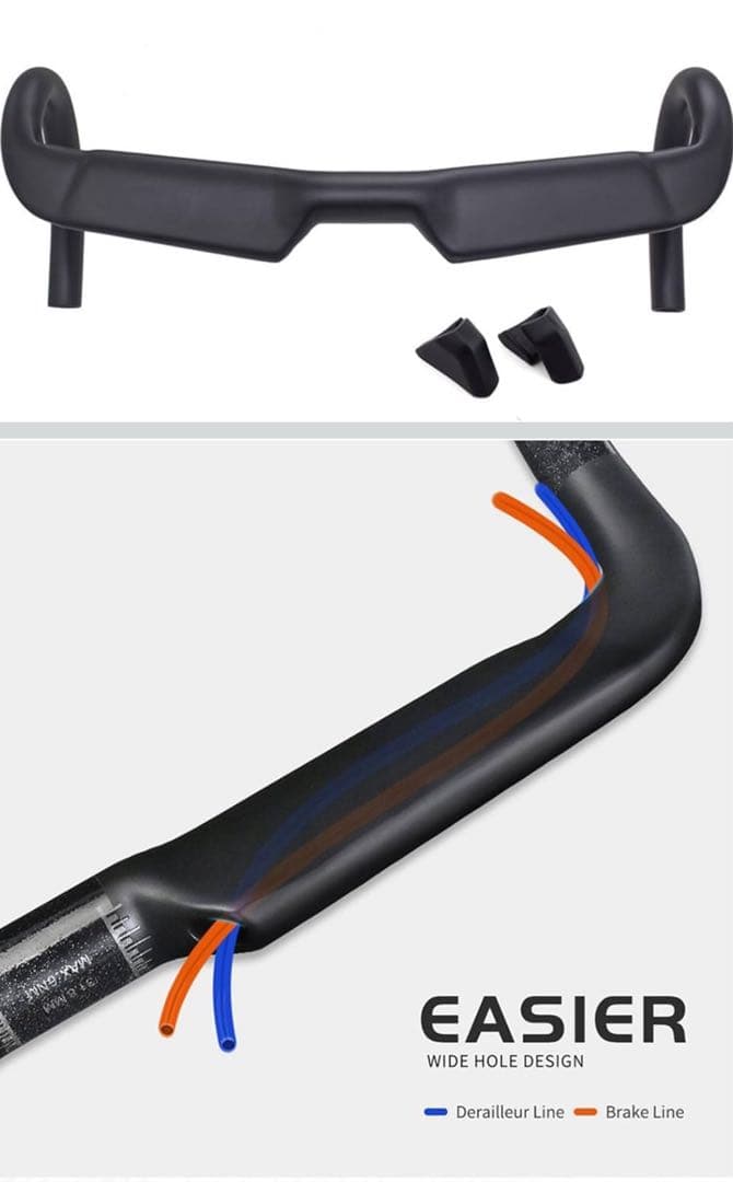 カーボンファイバー エアロハンドル マットブラック　400mm