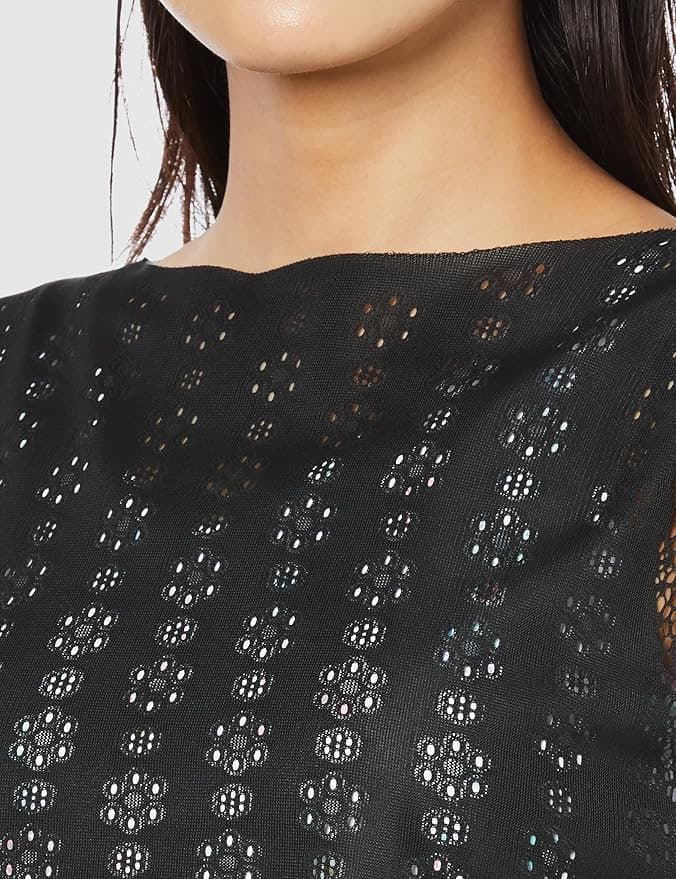 アイレット　レースニット　Tシャツ　ブラック　新品　タグ付　バレエ　ヨガ
