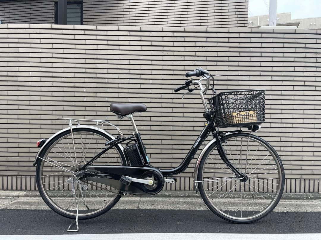 パナソニック電動アシスト自転車 ブラック 前カゴ付き26CPDE28