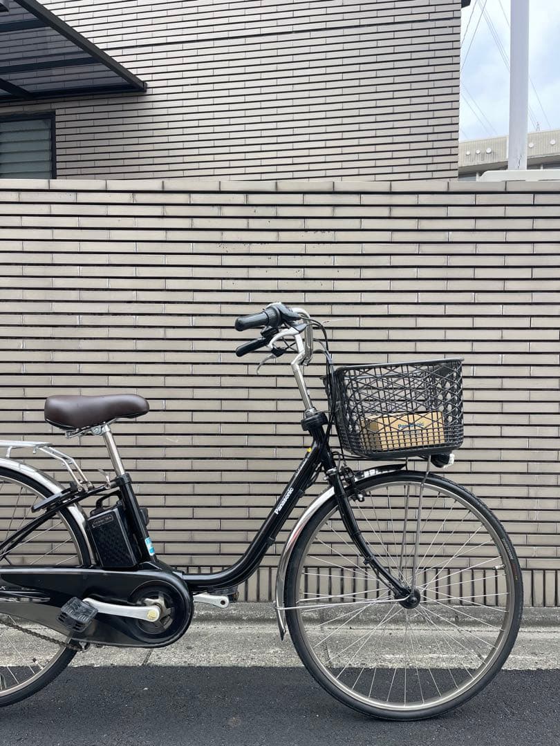 パナソニック電動アシスト自転車 ブラック 前カゴ付き26CPDE28