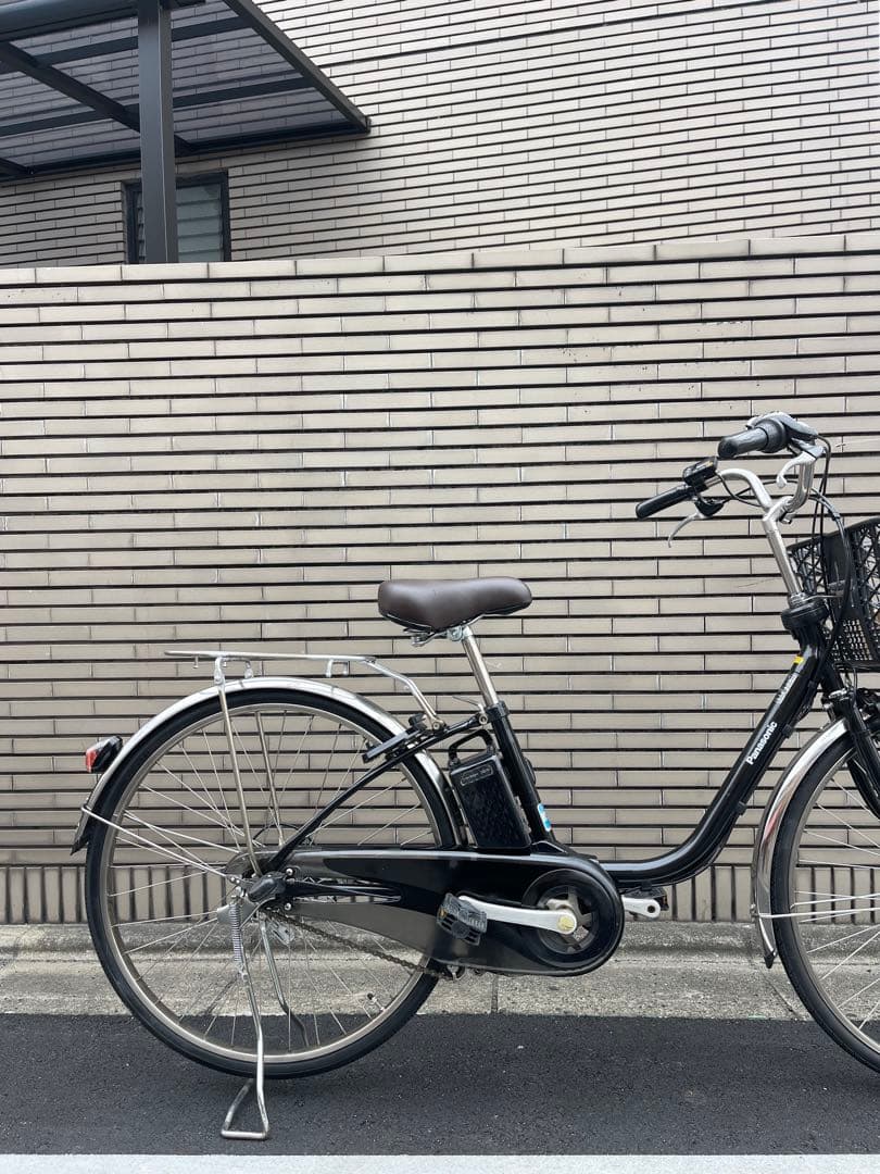 パナソニック電動アシスト自転車 ブラック 前カゴ付き26CPDE28