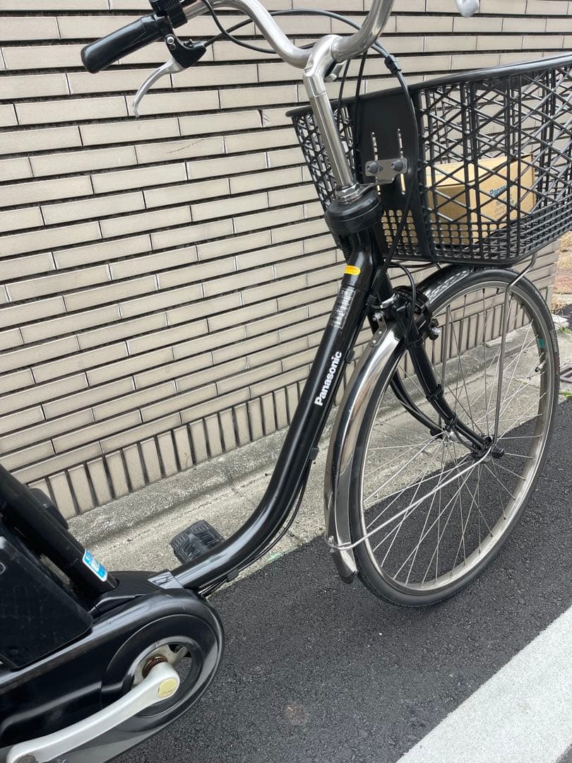 パナソニック電動アシスト自転車 ブラック 前カゴ付き26CPDE28