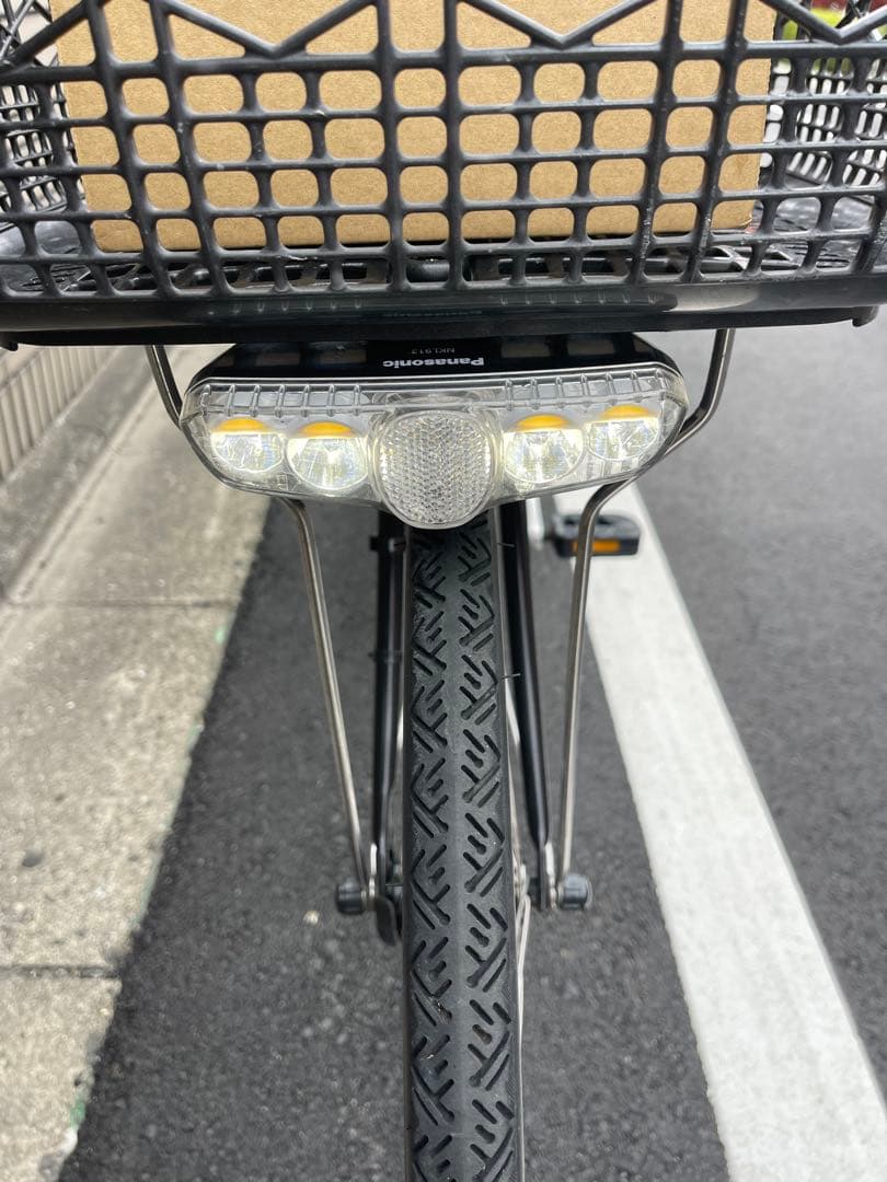 パナソニック電動アシスト自転車 ブラック 前カゴ付き26CPDE28