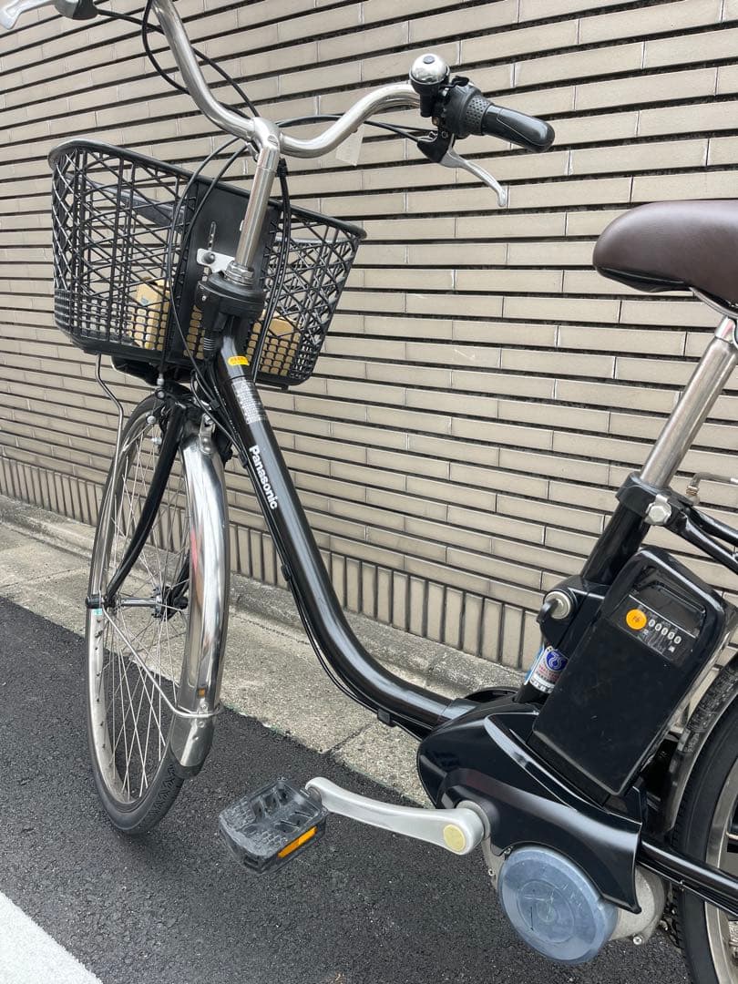 パナソニック電動アシスト自転車 ブラック 前カゴ付き26CPDE28