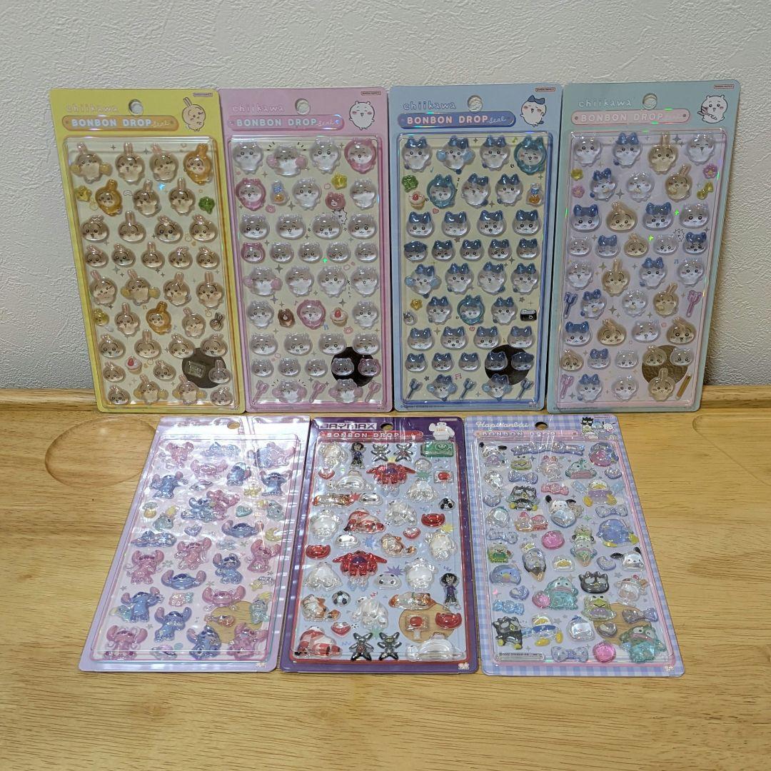 ボンボンドロップシール ちいかわ ハピダン ステッチ ベイマックス