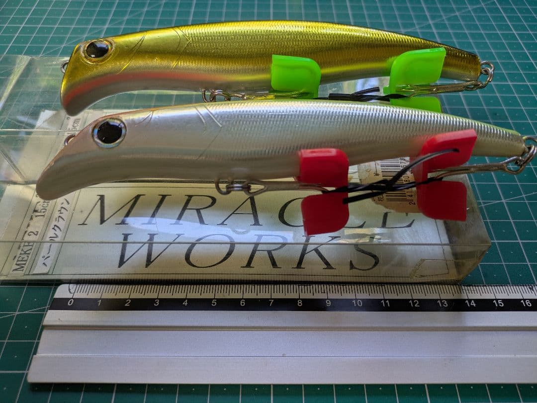 ガンキチです、MIRACLE WORKS ハンドメイドミノー 2個セット
