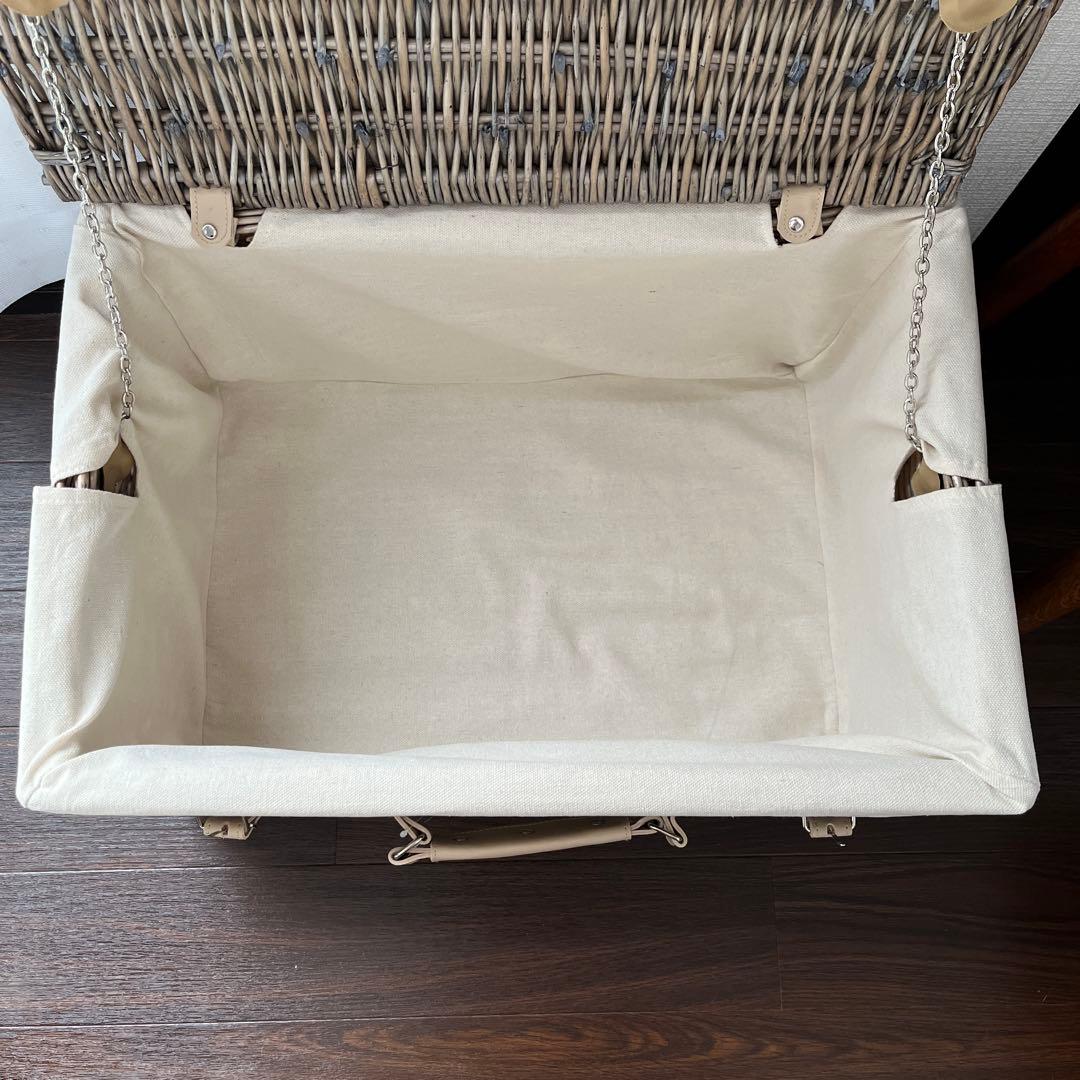 トランクバスケット　ピクニックバスケット　グレージュ　新品
