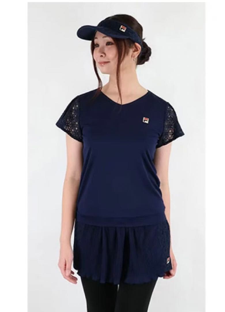 新品未使用 FILA フィラ ネイビー レース有り　スカート スコート Lサイズ