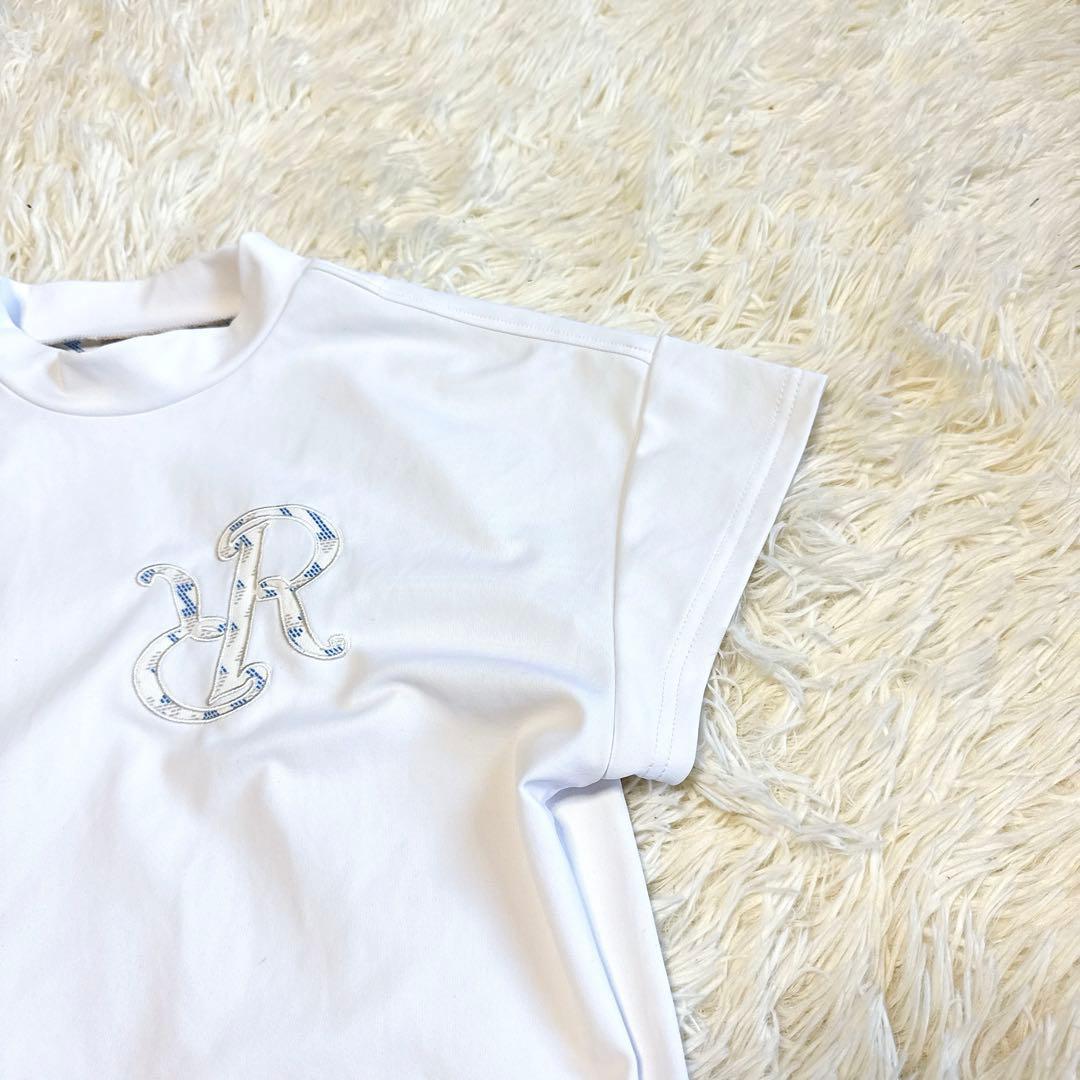 【レザレクション】美品 モックネック ホワイト ロゴ Mサイズ レディース