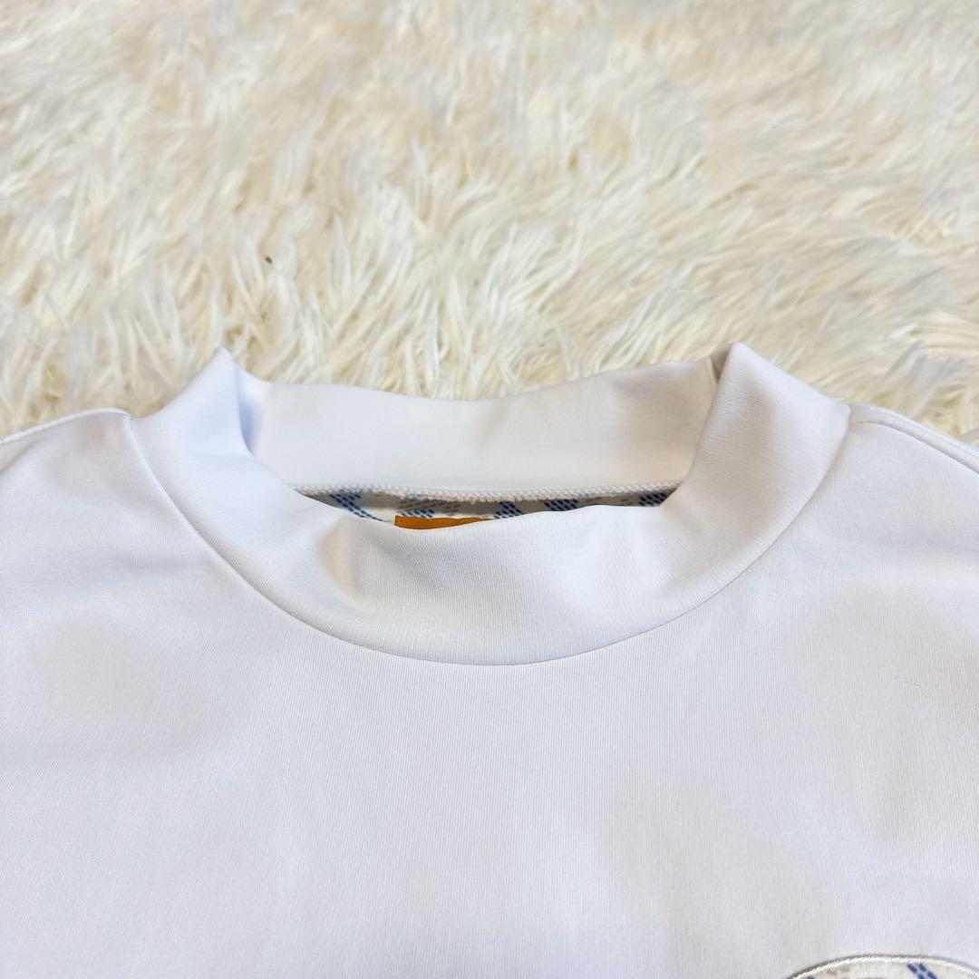 【レザレクション】美品 モックネック ホワイト ロゴ Mサイズ レディース