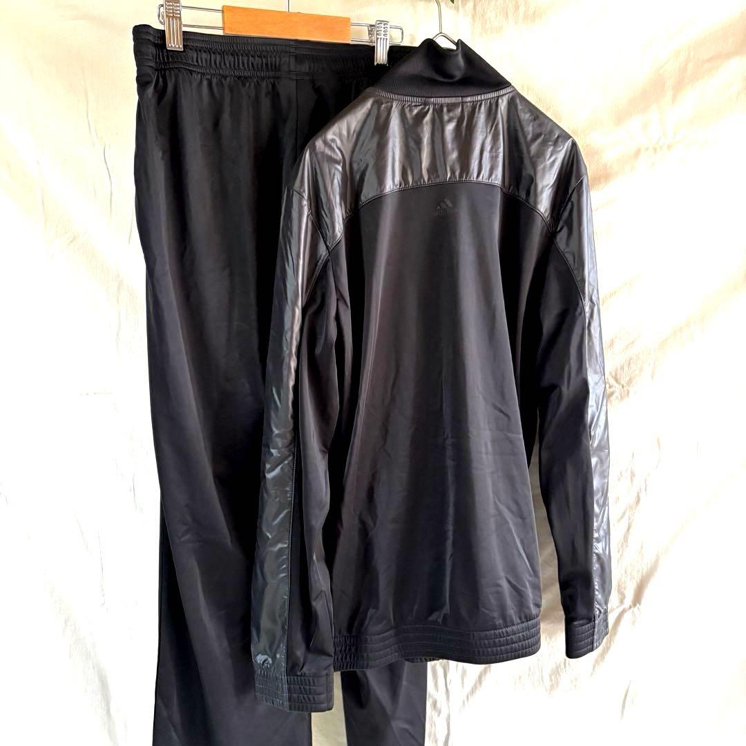 【adidas】 アディダス ジャージ セットアップ 黒 金ライン　上下Y2K