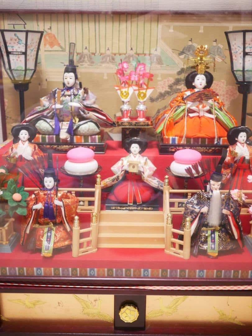 雛人形★ガラスケース入り★ひな祭り★オルゴール付★電灯付き