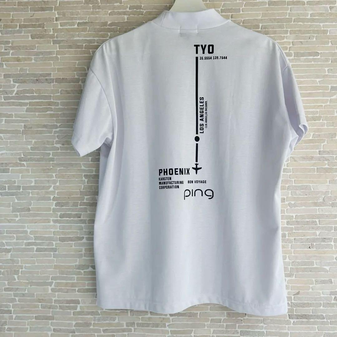 美品✨PING モックネックポロシャツ ホワイト Lサイズ