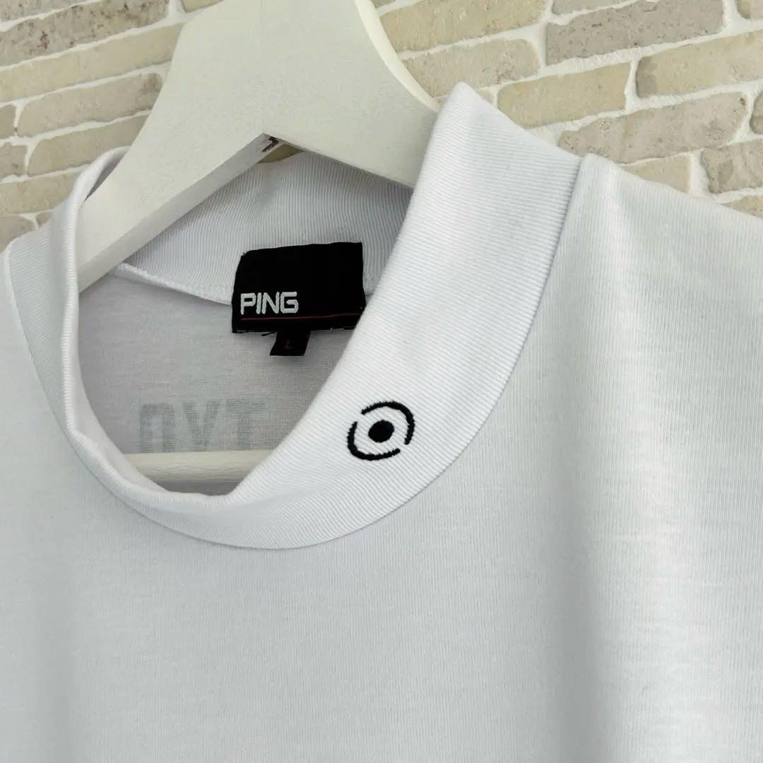 美品✨PING モックネックポロシャツ ホワイト Lサイズ
