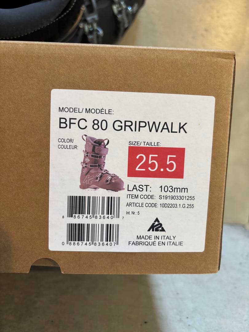 K2 BFC 80 GRIPWALK スキーブーツ 25.5