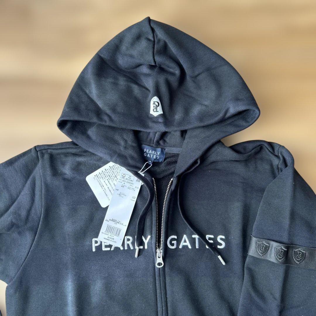 PEARLY GATES ブラック ジップアップフーディ