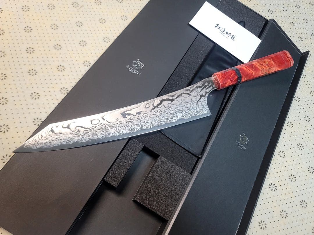 龍泉刃物　紅蓮緋龍 SPG Strix 牛刀　240