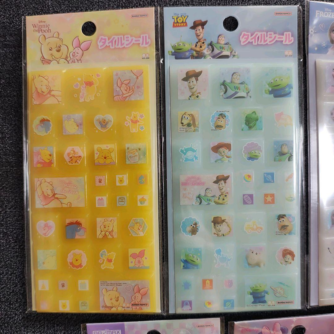 9枚！まとめ売り！タイルシール たまごっち てんしっち ディズニー シール交換