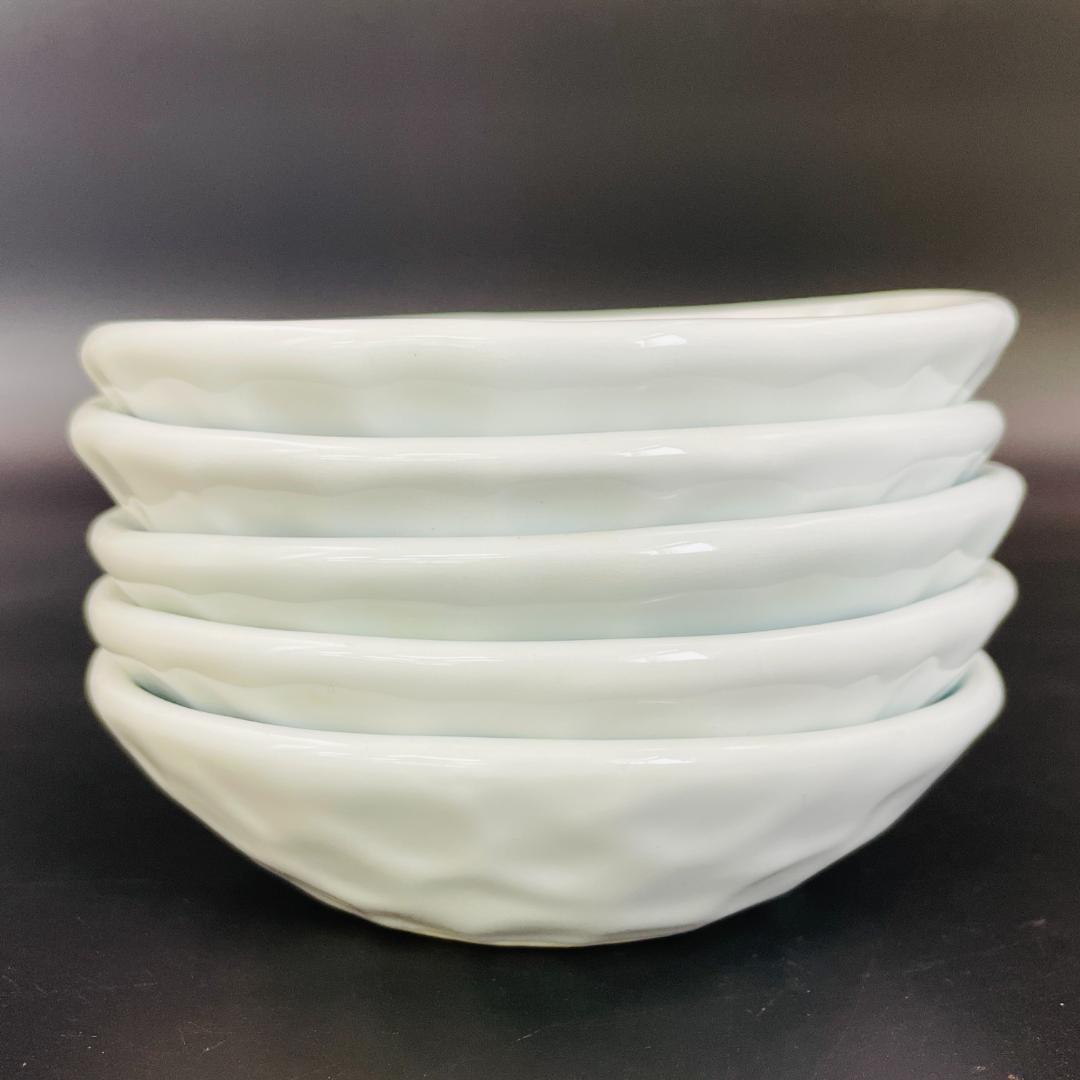 美品 青木龍山 小鉢 五客 共箱 有田焼 染付 小皿 銘々皿 作家物R8SA89