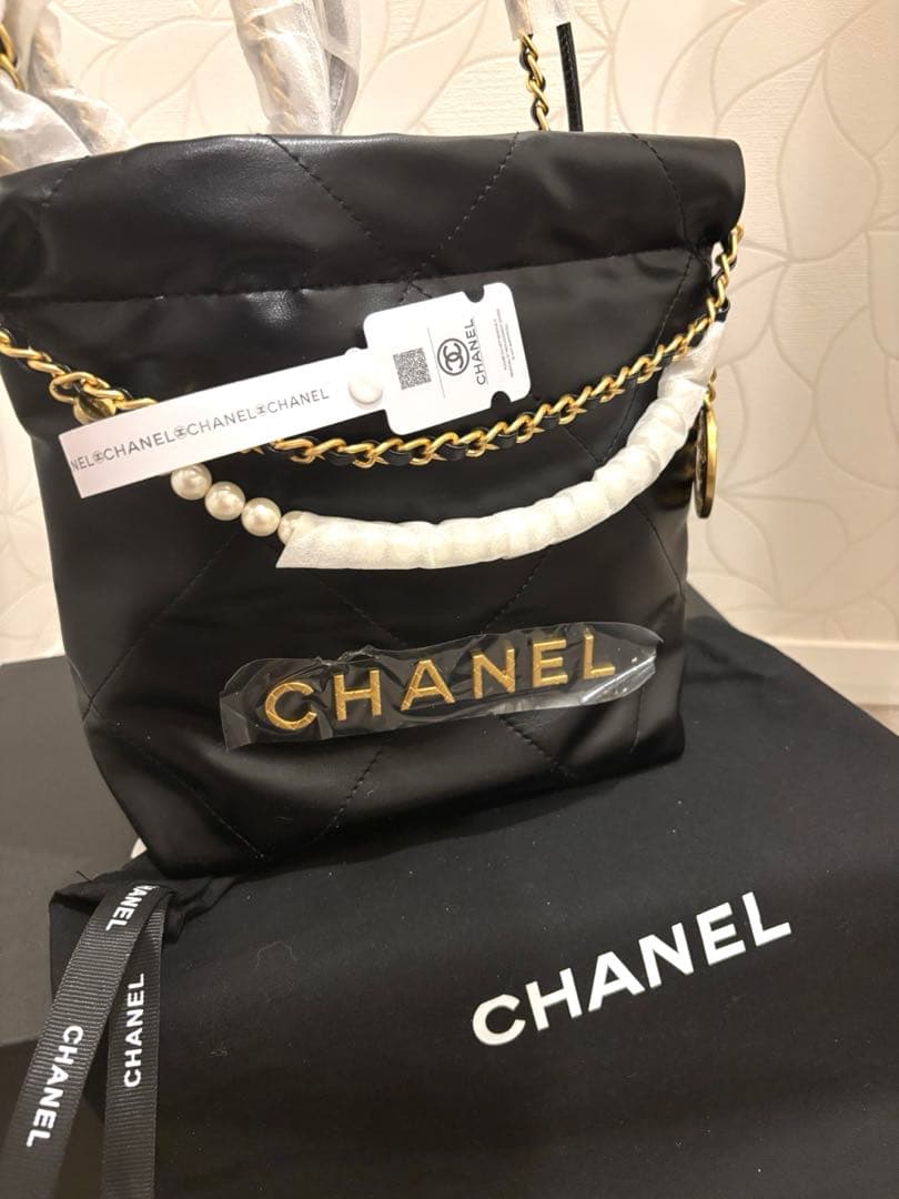 CHANEL ブラックレザー ショルダーバッグ ノベルティ 2way 保存袋付き