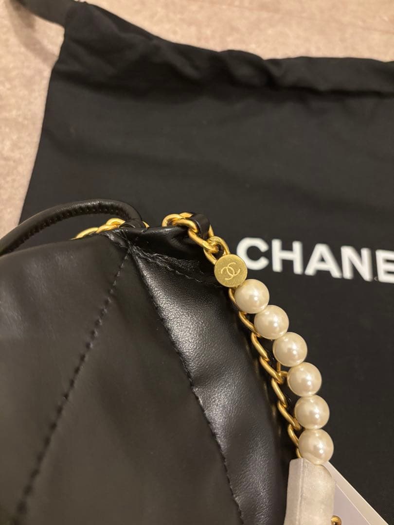 CHANEL ブラックレザー ショルダーバッグ ノベルティ 2way 保存袋付き