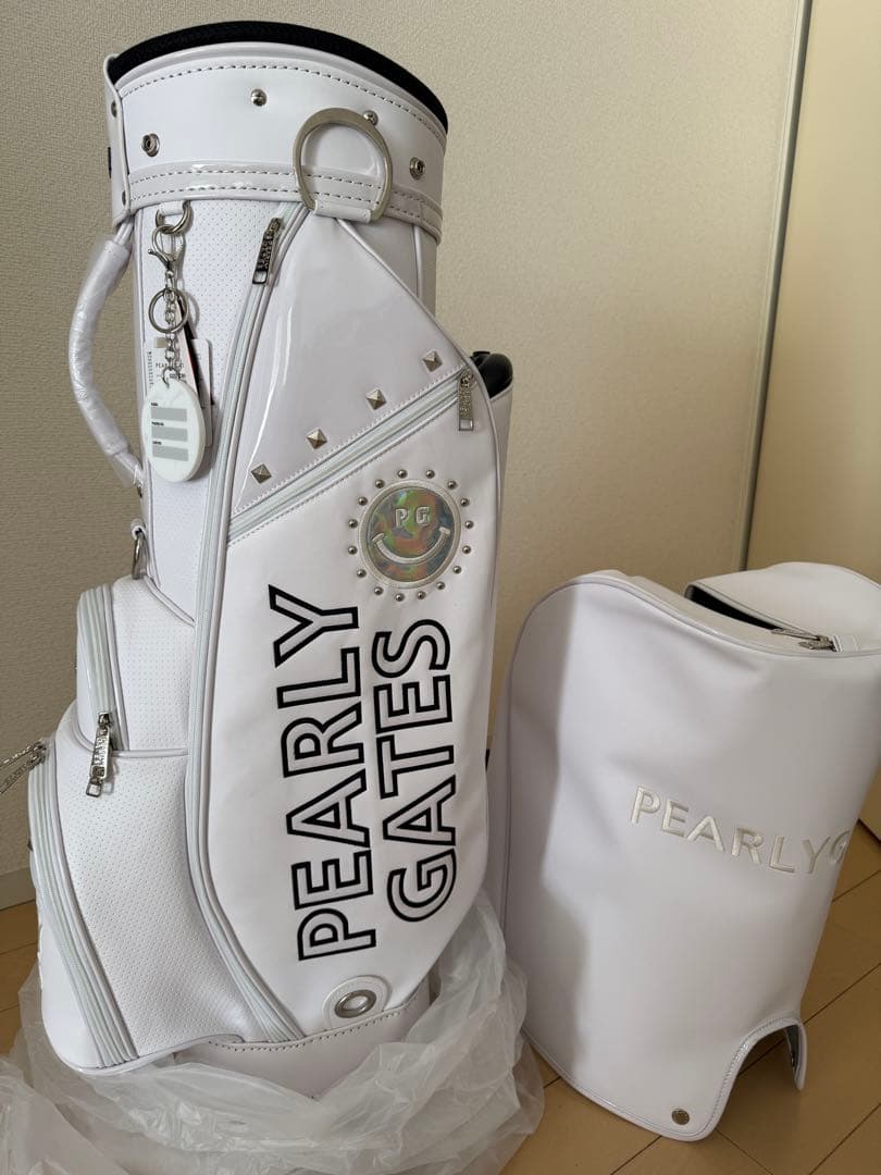 PEARLY GATES ホワイト キャディバッグ カバー付き パーリーゲイツ