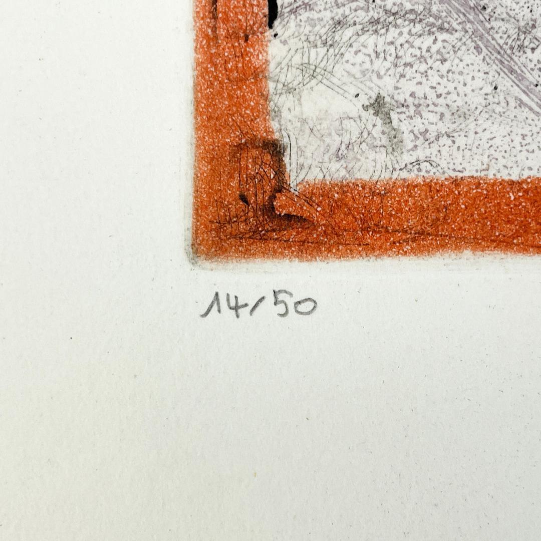 真作保証 渡会純价『4月のぬさまい橋』銅版画 直筆サイン 希少作 R8SB100