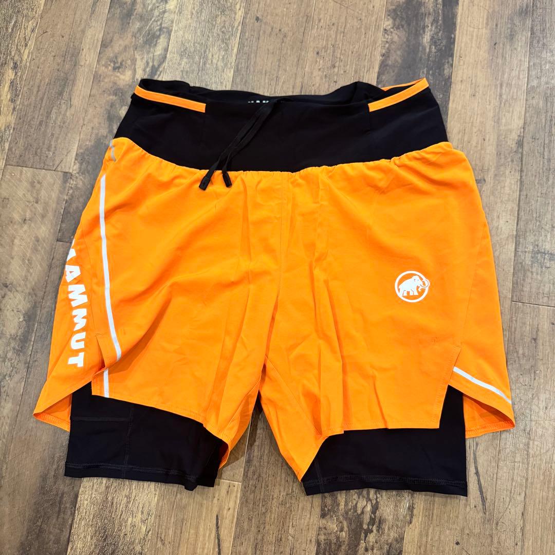 MAMMUT トレイルラン　ランニングショーツ オレンジ/ブラック M トレラン