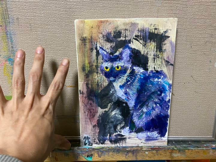 ねこ(油絵)