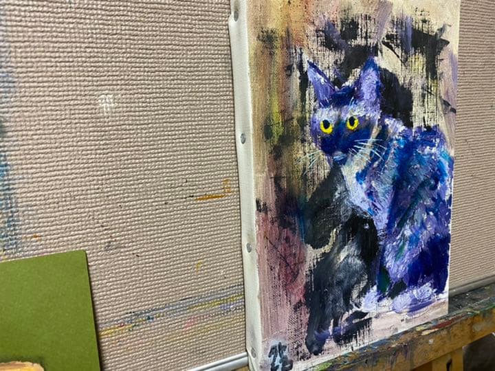 ねこ(油絵)
