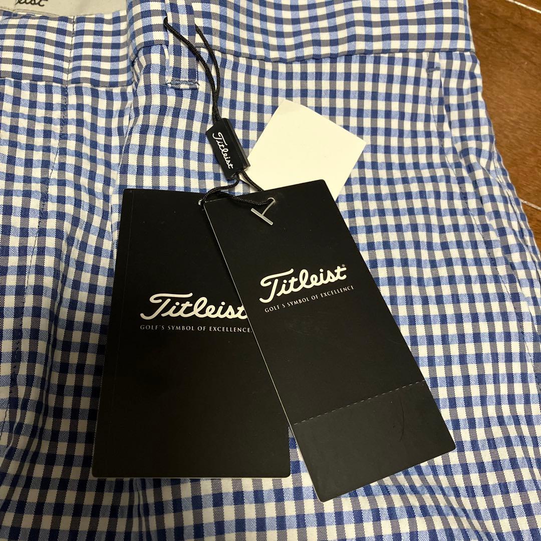 Titleist ゴルフ用パンツ 青と白のチェック柄