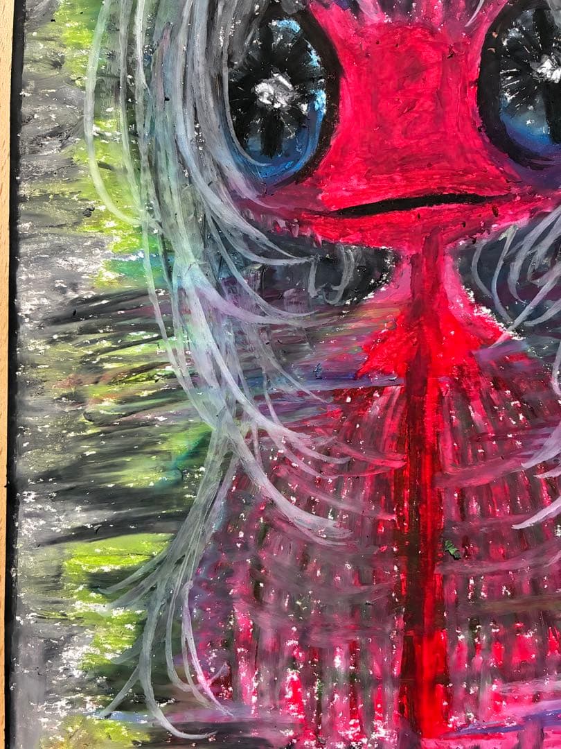 オリジナル アート 原画 病みかわいい 一点物 クレヨン