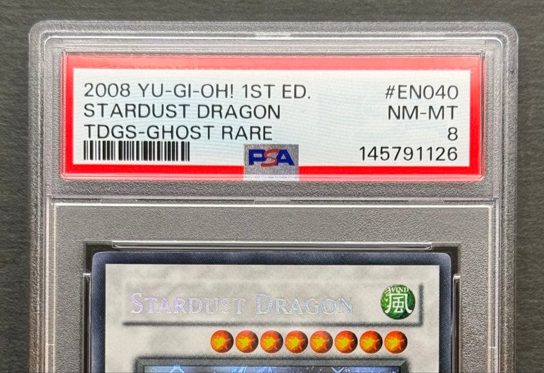 【PSA8】スターダスト・ドラゴン 北米 1st ゴースト ホロ 英語 遊戯王