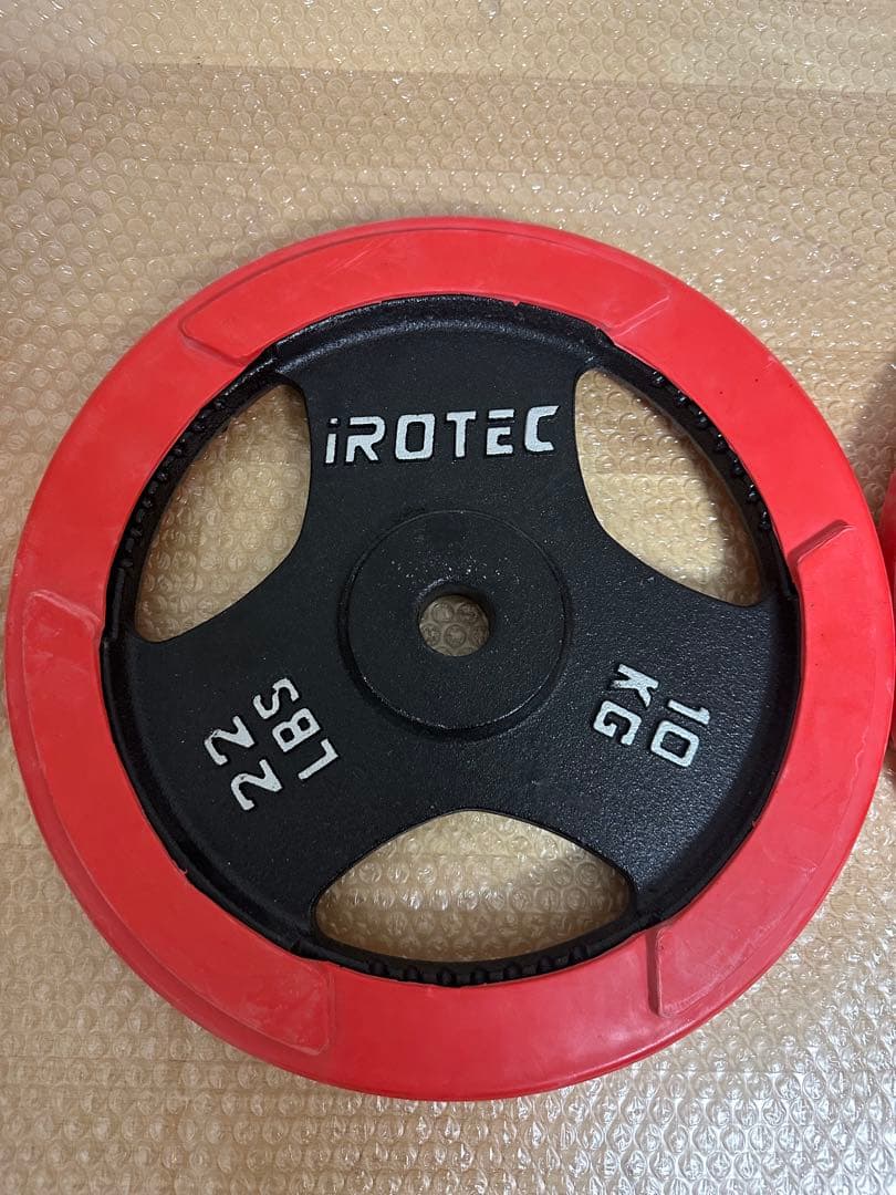 早い者勝ち IROTEC 10KG ダンベルプレート グリップ付き　2個